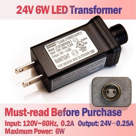 24V LED Christmas Tree & Strip Light Adapter – Class 2 Power Supply (JT-DC240V02 - Picture 8 of 8